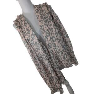 NWT@$35! LOFT! PINK, GRAY, WHITE LIGHTWEIGHT 100% COTTON RAW EDGED SCARF, WRAP!